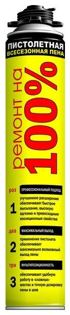 Пена монтажная Ремонт на 100% 700мл