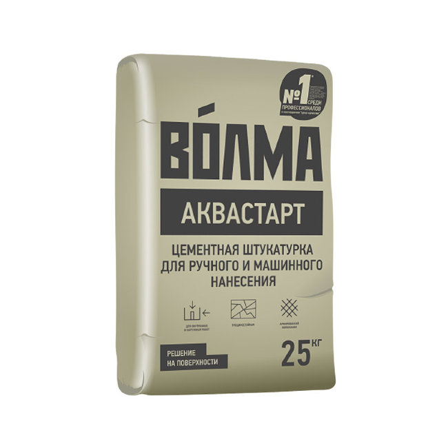 Штукатурка цементная Волма АкваСтарт 25кг